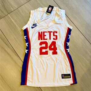 Nike Nets Cam Thomas Red and Blue Basketball Jersey